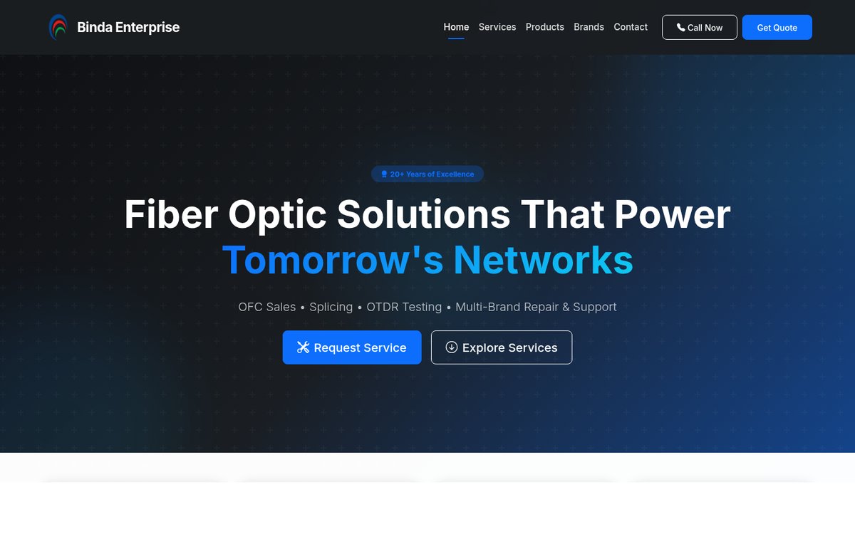 Binda Enterprise website screenshot